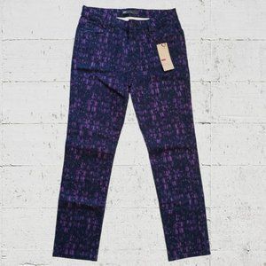 NWT Levi's purple & black print skinny jeans with stretch sz 12 mid rise